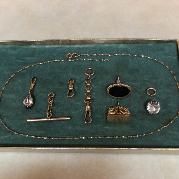 Georgian Victorian gold charm necklace - Picture 9 of 16